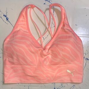 Puma Pink Zebra Pattern Sports Bra